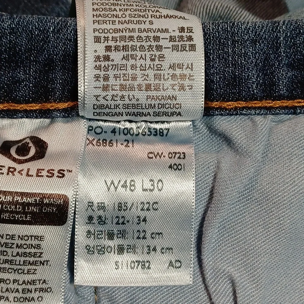 Levis 559‎ Relaxed Straight Jeans Mens 46x32 Blue Medium Wash Denim 559-0482